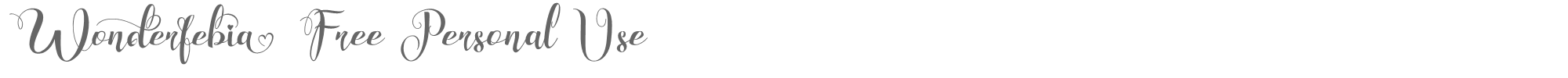 Sample characters Wonderfebia Font